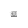 Comp, CL HEART FACETED CZ in stainless steel E 925 sterling silver twisted setting 010 White