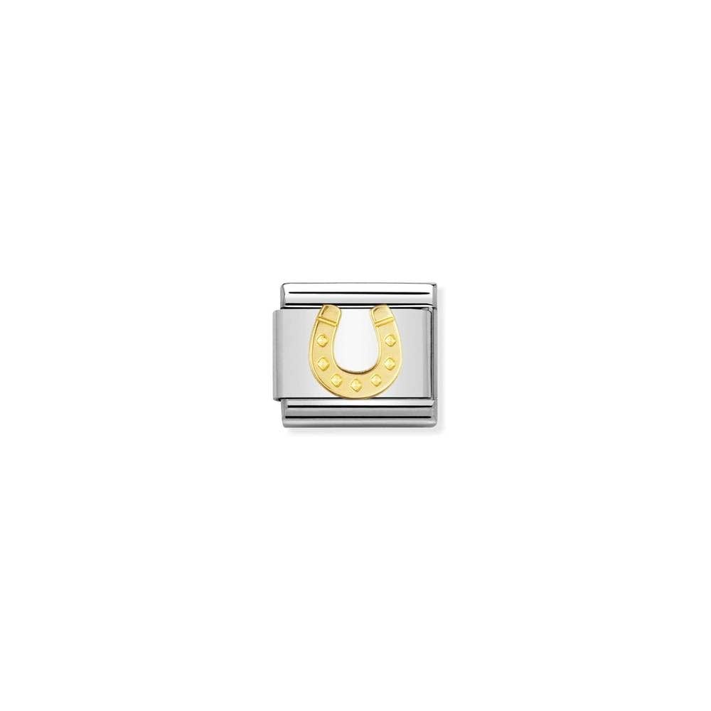 COMPOSABLE Classic GOOD LUCK in stainless steel with bonded yellow gold 11 Danish horseshoe