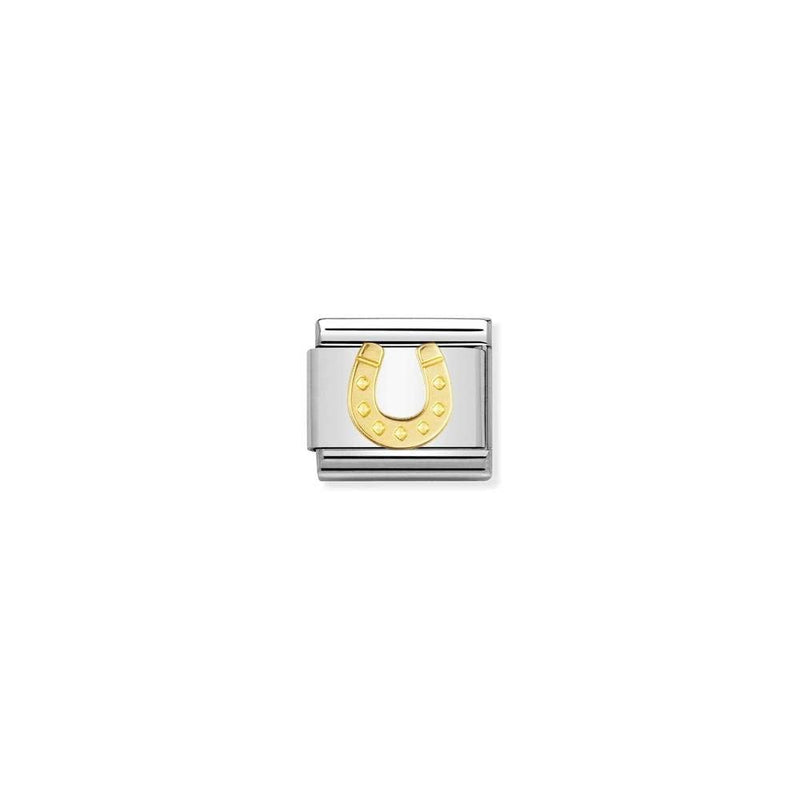 COMPOSABLE Classic GOOD LUCK in stainless steel with bonded yellow gold 11 Danish horseshoe