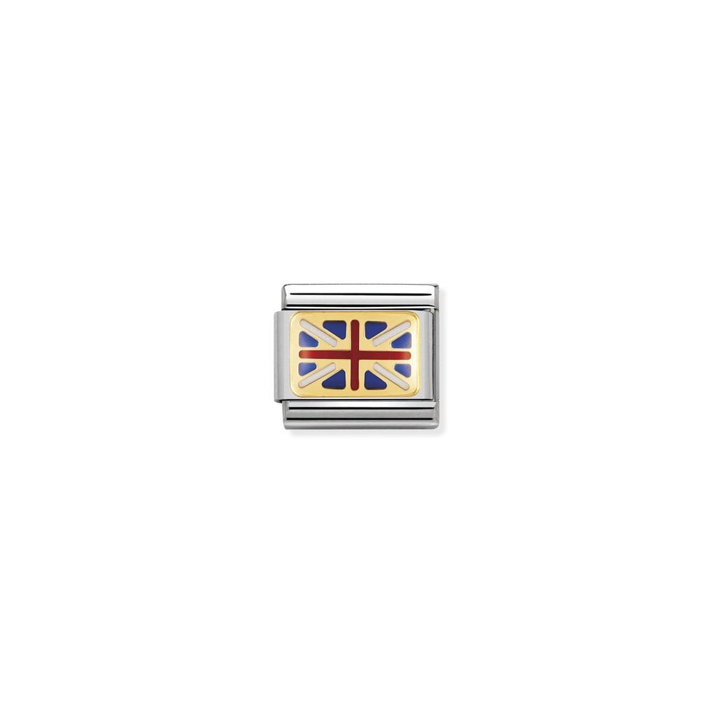 COMPOSABLE Classic EUROPE FLAG in stainless steel with enamel and bonded yellow gold 06 GREAT BRITAIN