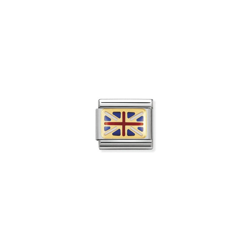 COMPOSABLE Classic EUROPE FLAG in stainless steel with enamel and bonded yellow gold 06 GREAT BRITAIN