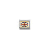 COMPOSABLE Classic EUROPE FLAG in stainless steel with enamel and bonded yellow gold 06 GREAT BRITAIN