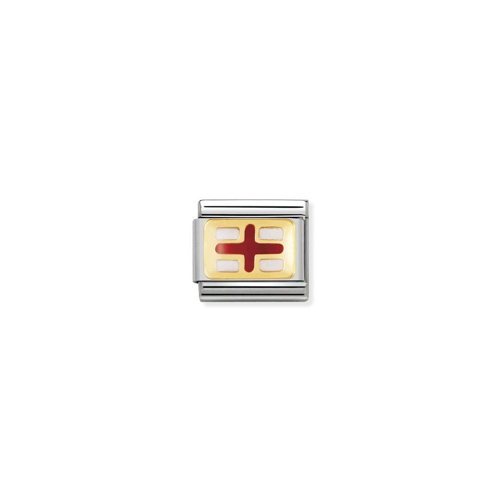 COMPOSABLE Classic EUROPE FLAG in stainless steel with enamel and bonded yellow gold 08 ENGLAND