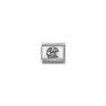 Composable Classic OXYDISED PLATES 2 in steel and 925 sterling silver 52 Family dog