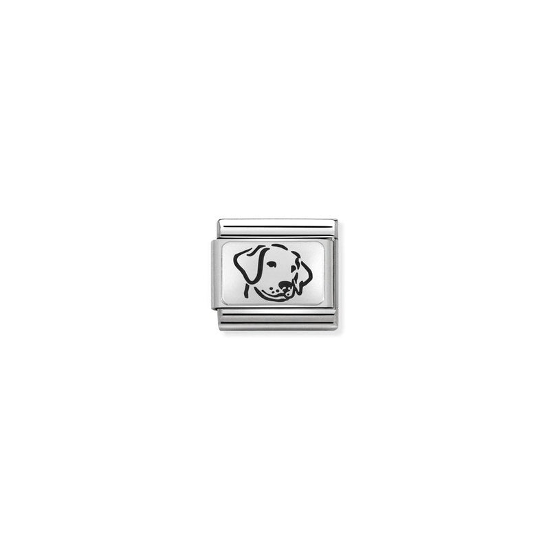 Composable Classic OXYDISED PLATES 2 in steel and 925 sterling silver 06 Dog