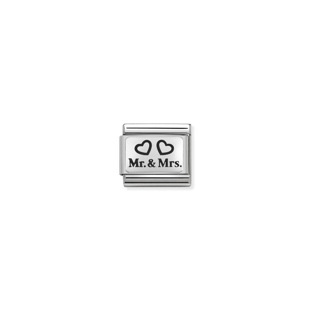 Composable Classic OXYDISED PLATES 2 in steel and 925 sterling silver 01 Mr and Mrs