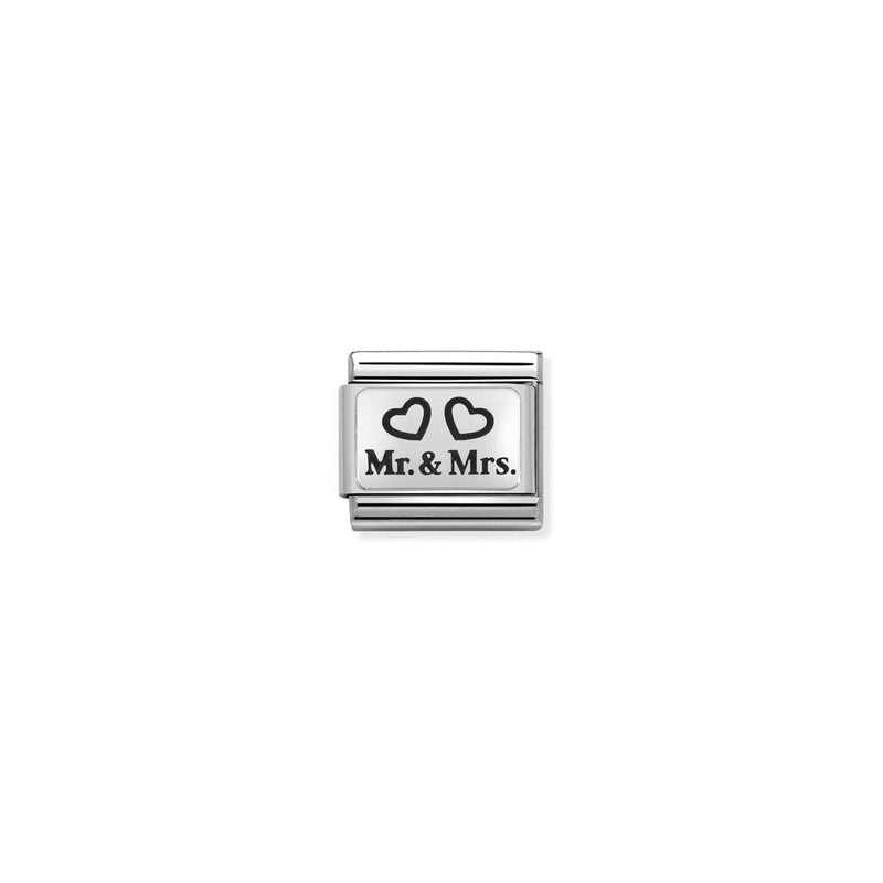 Composable Classic OXYDISED PLATES 2 in steel and 925 sterling silver 01 Mr and Mrs
