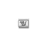 Composable Classic OXYDISED PLATES 2 in steel and 925 sterling silver 53 Family cat