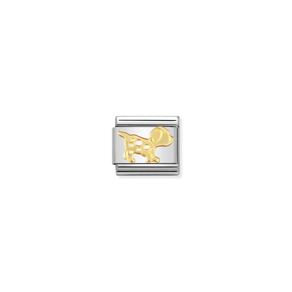 COMPOSABLE Classic ANIMALS EARTH in stainless steel with bonded yellow gold 23 Dog