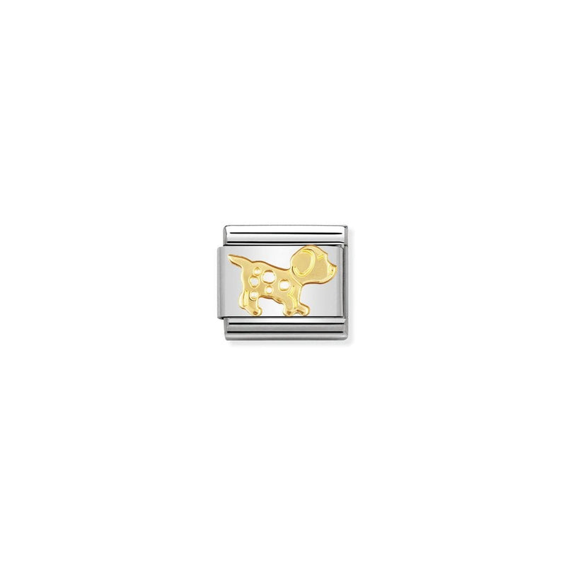 COMPOSABLE Classic ANIMALS EARTH in stainless steel with bonded yellow gold 23 Dog