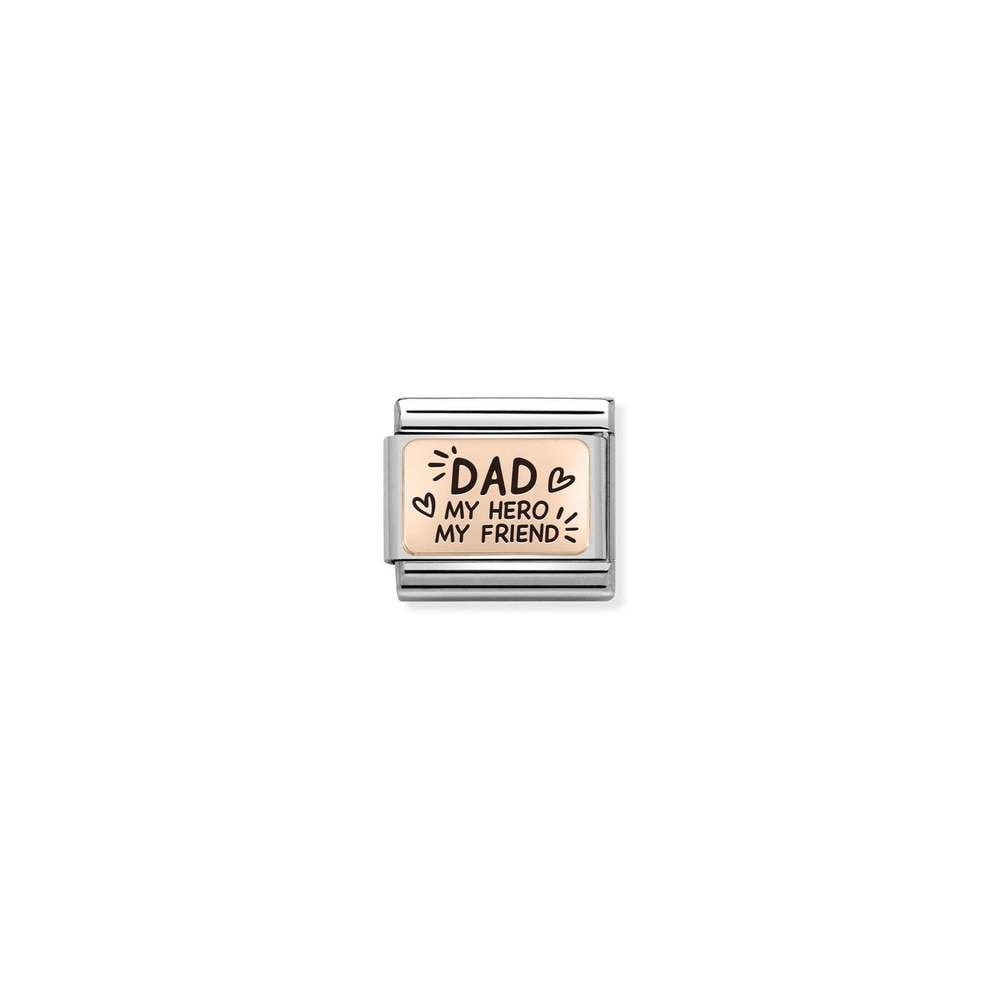 Composable Classic PLATES IC steel and 9k rose gold 13 Dad my hero my friend