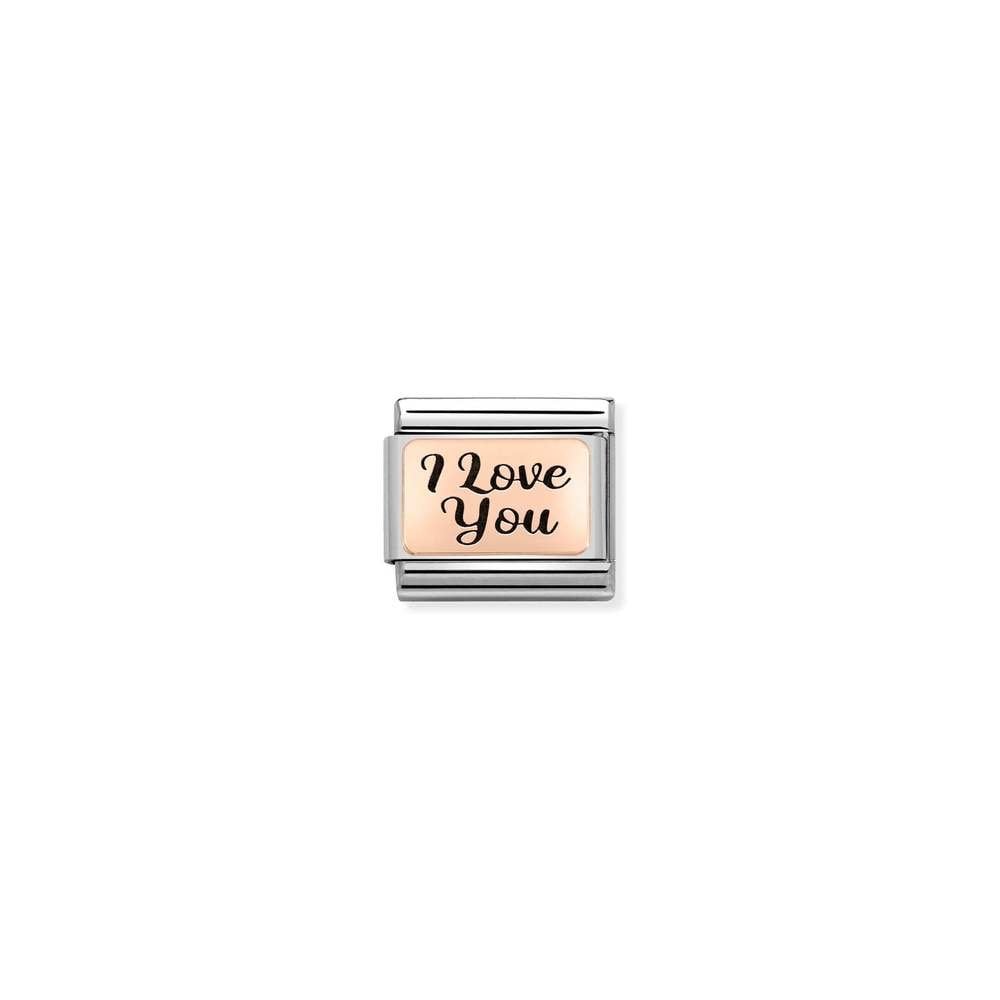 Nomination Composable Classic PLATES IC steel and 9k rose gold 18 I love you