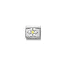 Composable CL SYMBOLS steel, Cz and 925 sterling silver RICH 01 WHITE and YELLOW flower