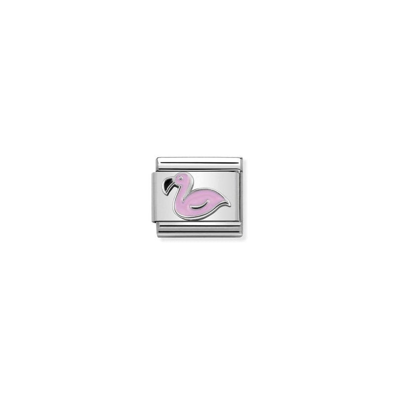 Composable Classic SYMBOLS in stainless steel , enamel and 925 sterling silver 43 Flamingo