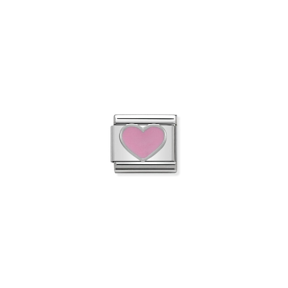 Composable Classic SYMBOLS in stainless steel , enamel and 925 sterling silver 18 Rose Heart
