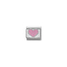 Composable Classic SYMBOLS in stainless steel , enamel and 925 sterling silver 18 Rose Heart
