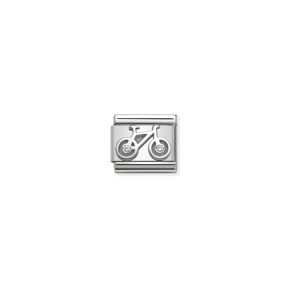 Composable CL  symbols stainless steel , 925 sterling silver, and Cubic zirconia 04 Bycicle