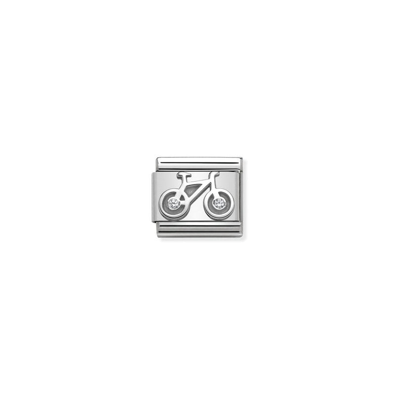 Composable CL  symbols stainless steel , 925 sterling silver, and Cubic zirconia 04 Bycicle