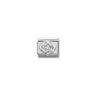 Composable CL  symbols stainless steel , 925 sterling silver, and Cubic zirconia 12 Rose