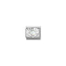 Composable Classic STONES, steel, DIAMOND HEART 925 sterling silver 07 WHITE OPAL
