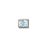 Composable Classic STONES, steel, DIAMOND HEART 925 sterling silver 06 TURQUOISE