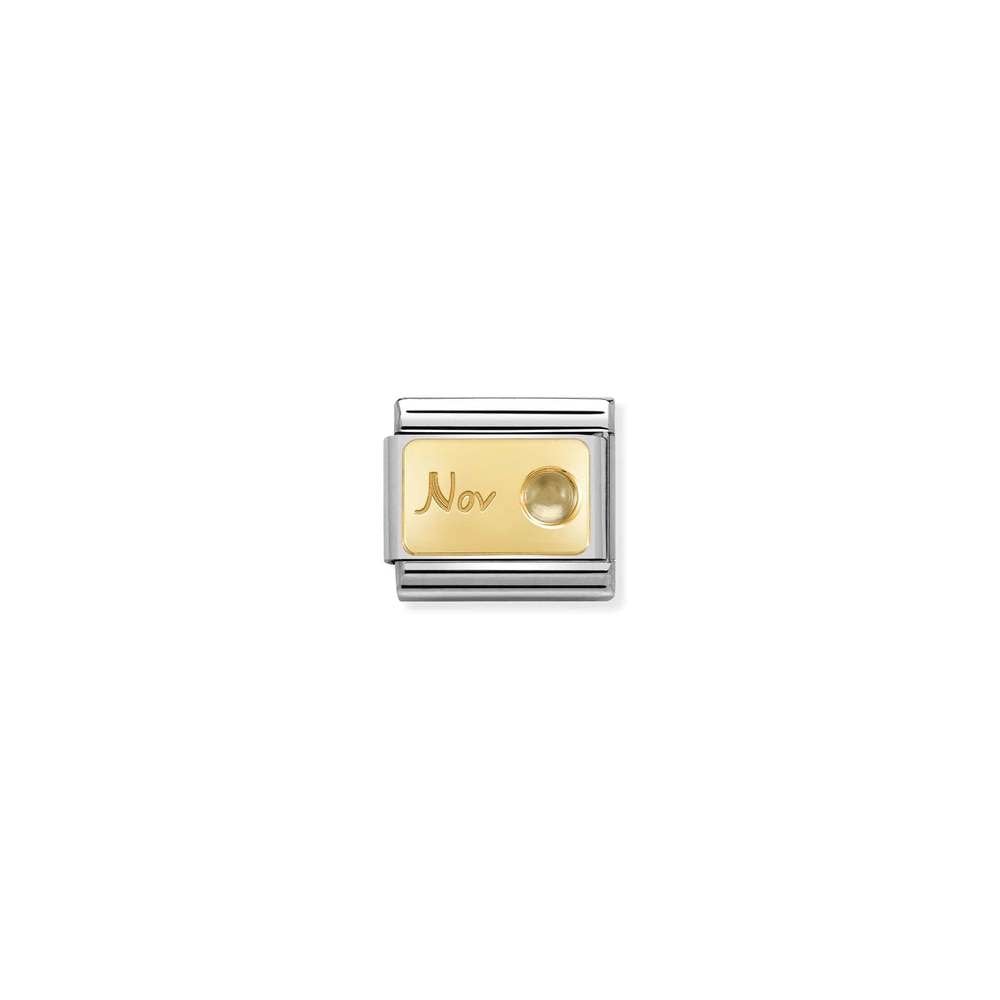 Composable Classic MONTH STONE in steel, stones and bonded yellow gold 11 November CITRINE