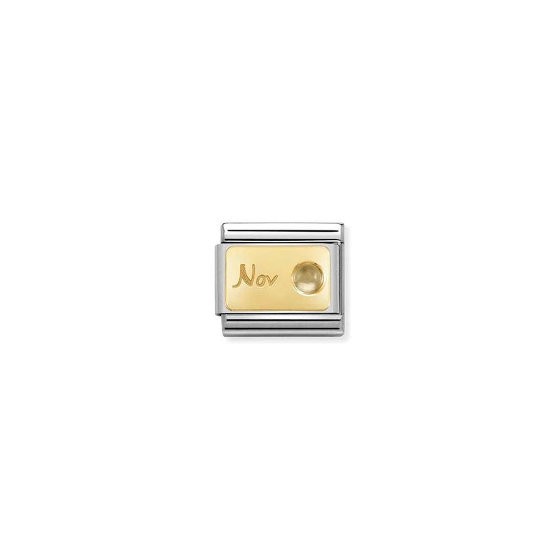 Composable Classic MONTH STONE in steel, stones and bonded yellow gold 11 November CITRINE