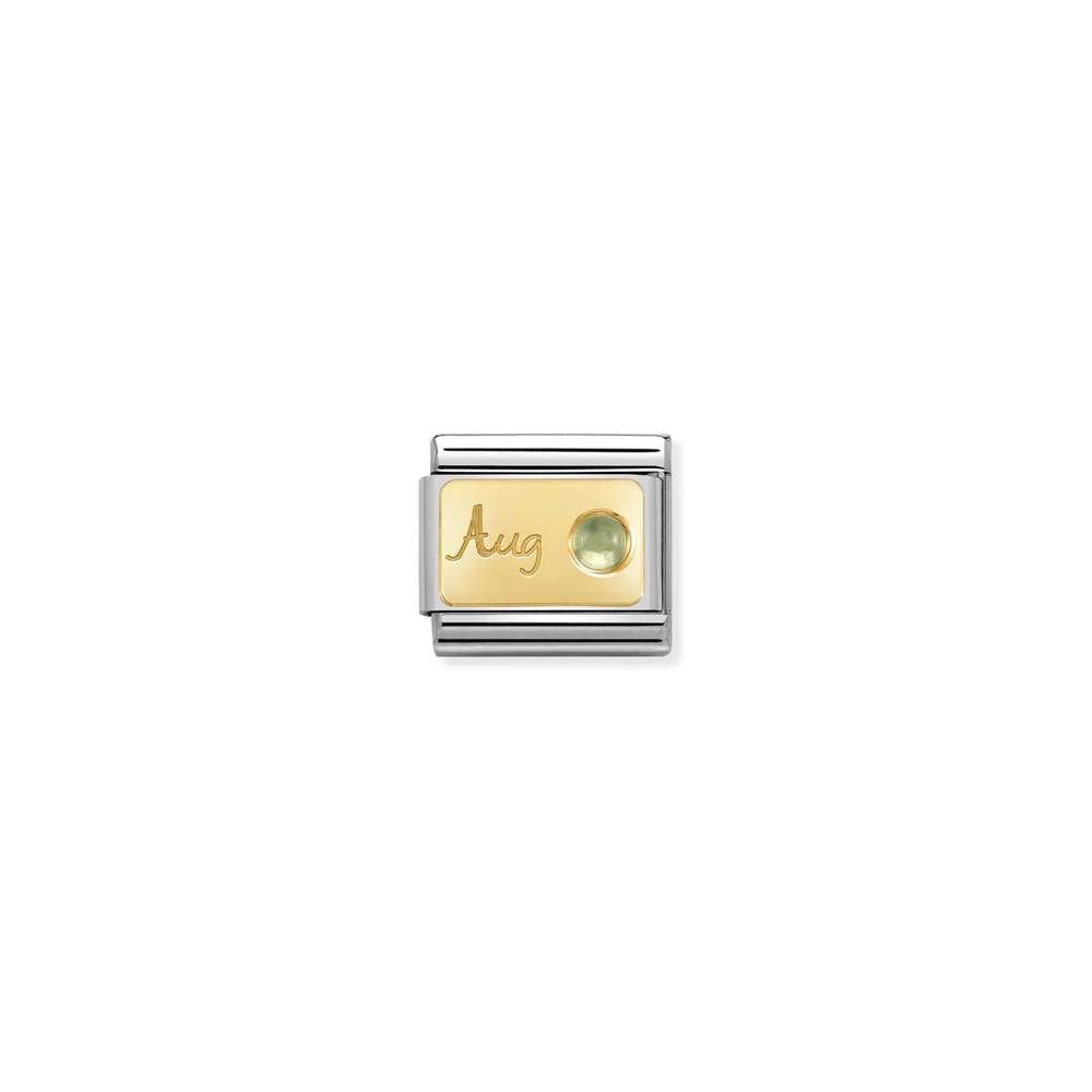 Composable Classic MONTH STONE in steel, stones and bonded yellow gold 08 August PERIDOT