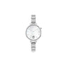 PARIS watch with steel band ROUND with zircon 008 WHITE motherofpearl