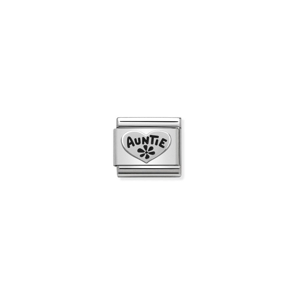 Composable Classic OXIDIZED SYMBOLS in st,steel and 925 sterling silver 17 Auntie Heart