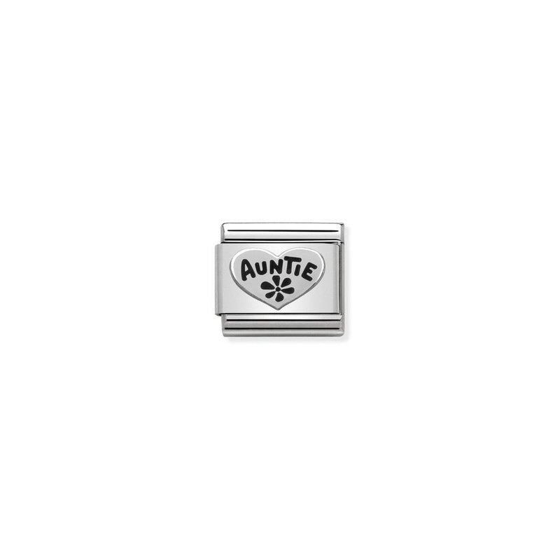 Composable Classic OXIDIZED SYMBOLS in st,steel and 925 sterling silver 17 Auntie Heart