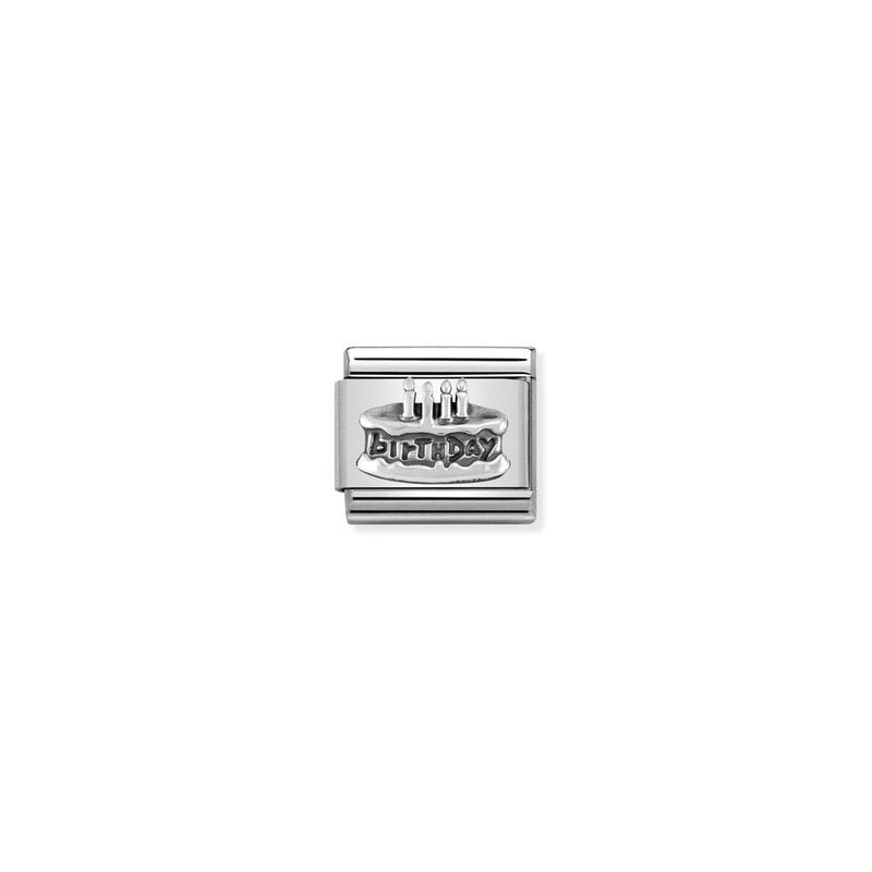 Composable Classic OXIDIZED SYMBOLS in st,steel and 925 sterling silver 20 Birthday cake