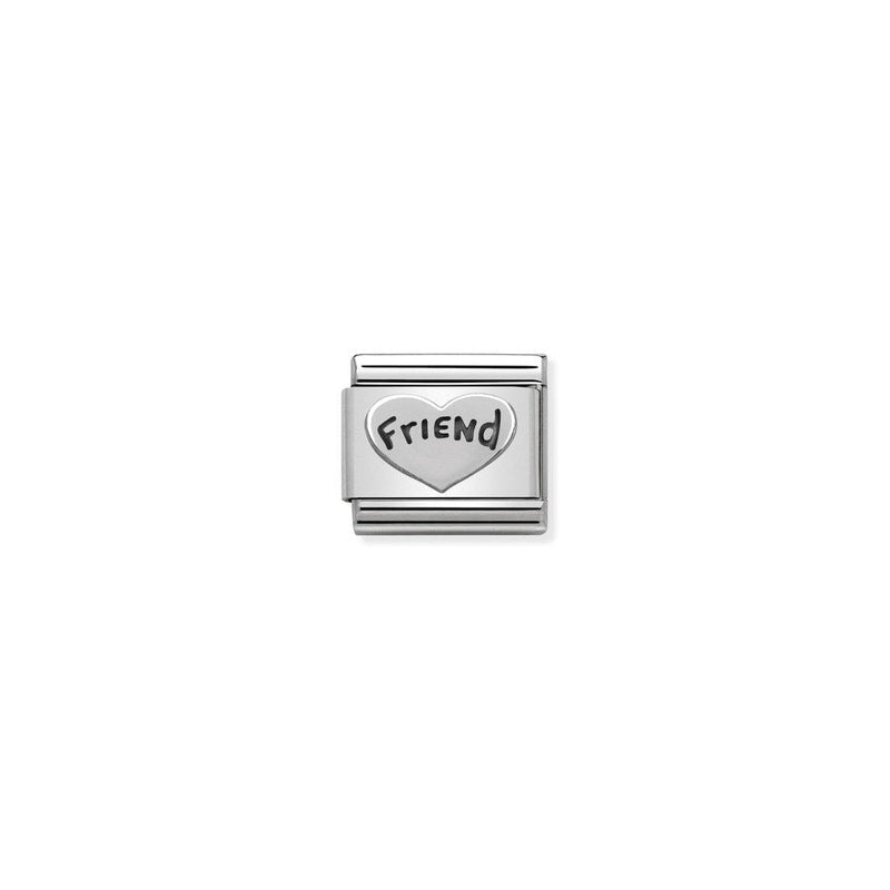 Composable Classic OXIDIZED SYMBOLS in st,steel and 925 sterling silver 18 Friend Heart