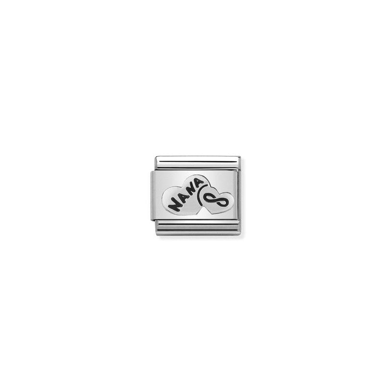 Composable Classic OXIDIZED SYMBOLS in st,steel and 925 sterling silver 19 Nana heart and infinity