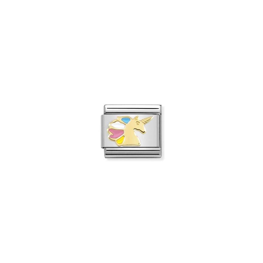 Composable Classic SYMBOLS steel, enamel and bonded yellow gold 68 Multicolor Unicorn
