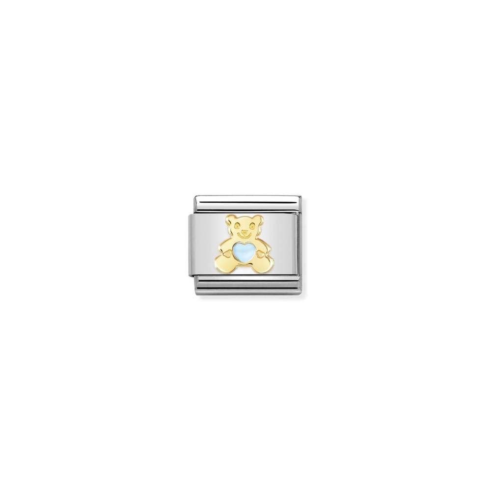 Composable Classic SYMBOLS steel, enamel and bonded yellow gold 65 Light Blue Bear