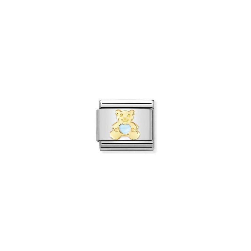 Composable Classic SYMBOLS steel, enamel and bonded yellow gold 65 Light Blue Bear