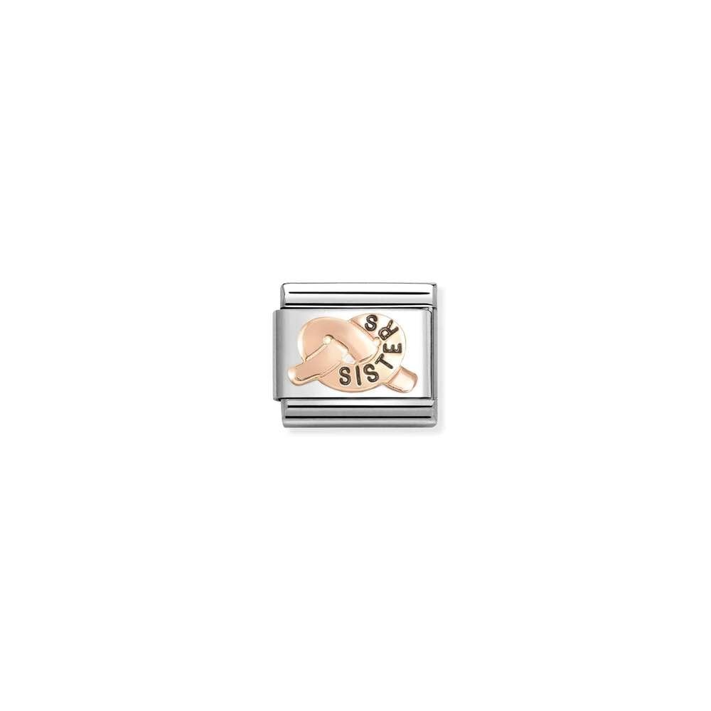 Composable Classic SYMBOLS steel, enamel and 9k rose gold 38 SISTERS knot