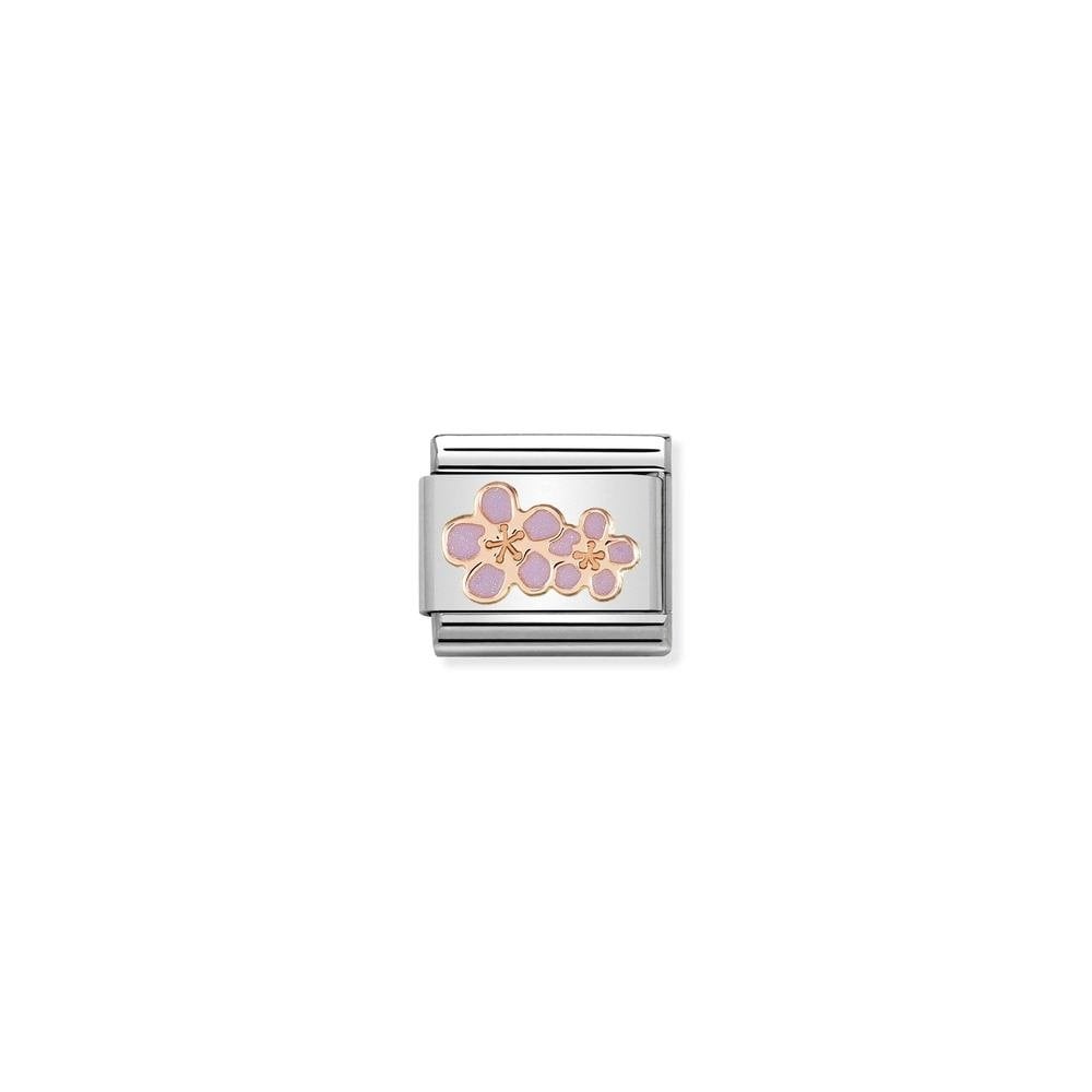 Composable Classic SYMBOLS steel, enamel and 9k rose gold 03 Peach flowers