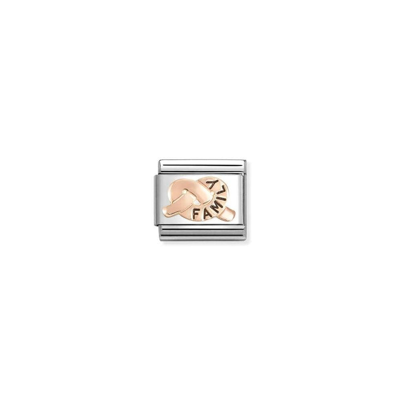 Composable Classic SYMBOLS steel, enamel and 9k rose gold 37 FAMILY knot