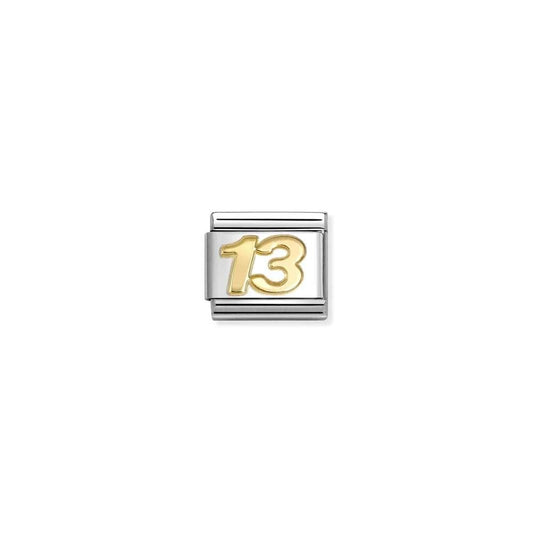 Nomination Number 13 18ct Gold and Stainless Steel Composable Charm