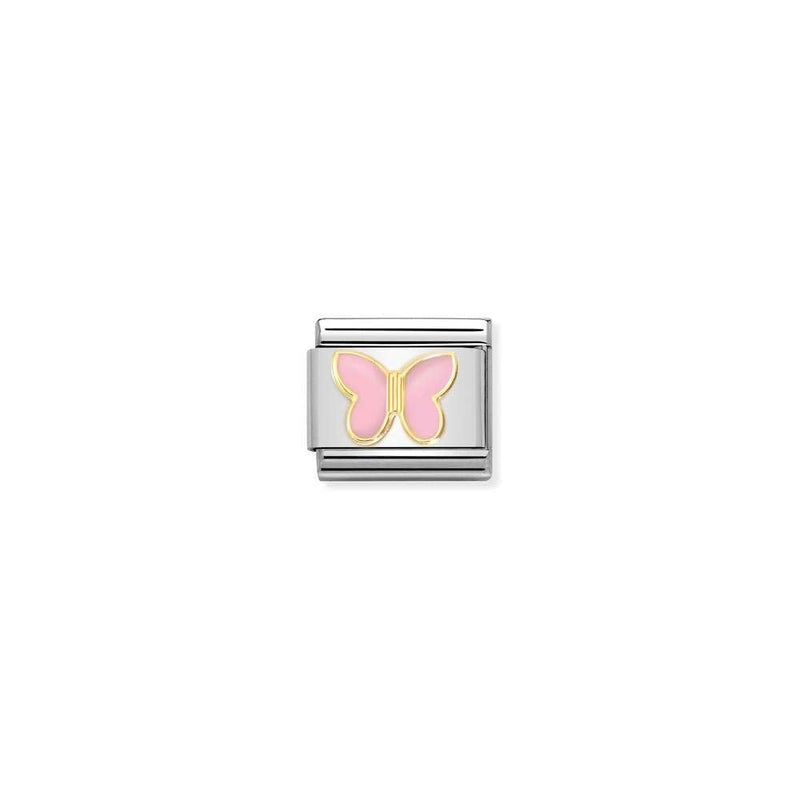 Composable Classic SYMBOLS steel, enamel and bonded yellow gold 59 Rose butterfly