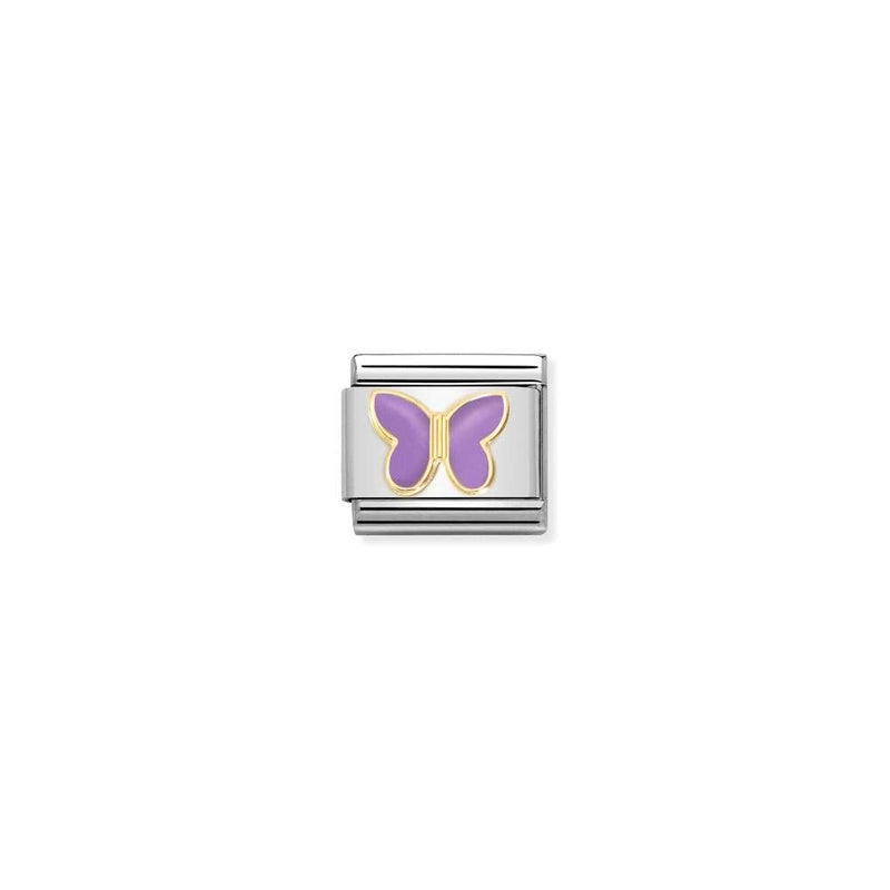 Composable Classic SYMBOLS steel, enamel and bonded yellow gold 60 LILAC butterfly