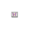 Composable Classic SYMBOLS steel, enamel and bonded yellow gold 60 LILAC butterfly