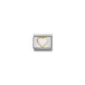 COMPOSABLE Classic STONES HEARTS in stainless steel with bonded yellow gold 07 WHITE OPAL