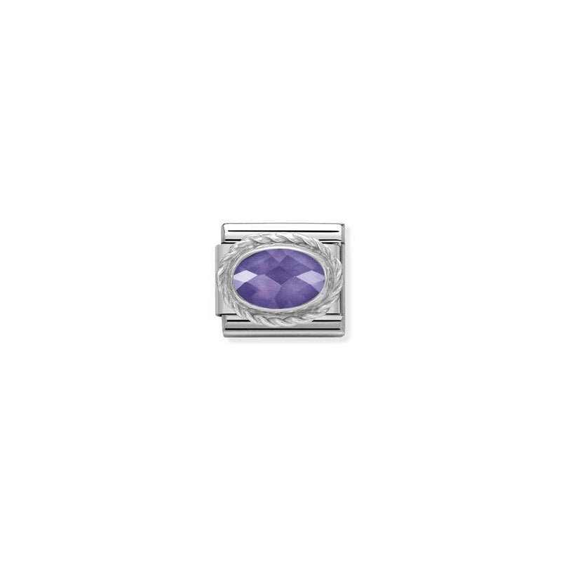 Composable Classic FACETED CZ in stainless steel with 925 sterling silver setting and detail 001 PURPLE