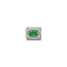 Composable Classic FACETED CZ in stainless steel with 925 sterling silver setting and detail 027 EMERALD GREEN