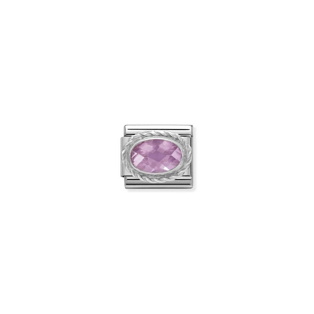Composable Classic FACETED CZ in stainless steel with 925 sterling silver setting and detail 003 Rose