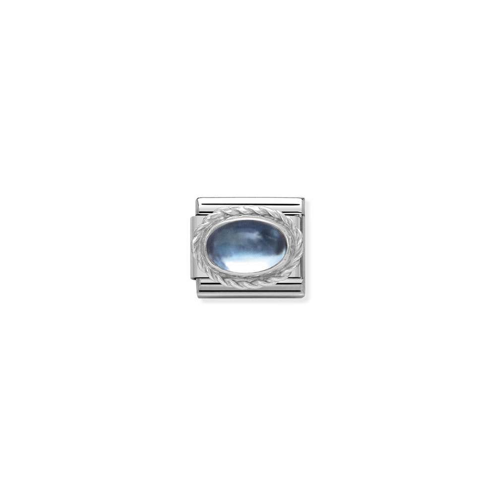 Composable Classic STONES in stainless steel with 925 sterling silver setting and detail 13 light blue topaz