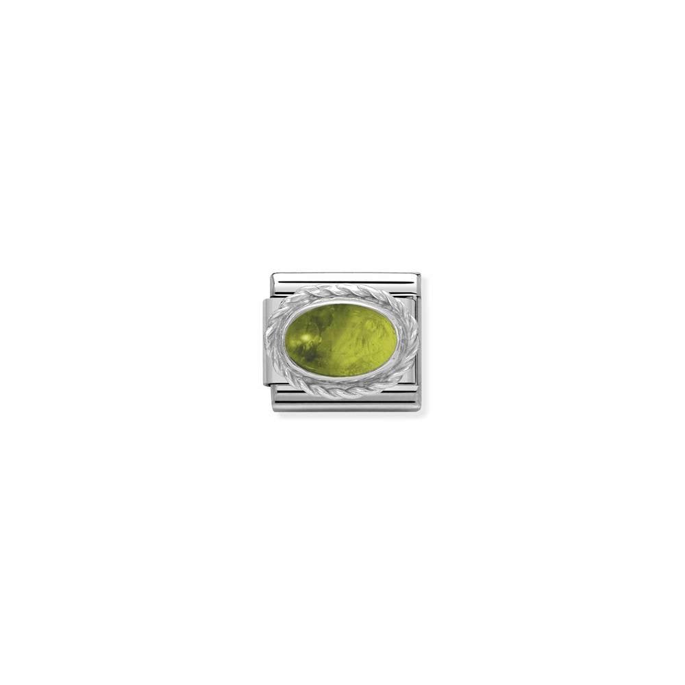 Composable Classic STONES in stainless steel with 925 sterling silver setting and detail 05 PERIDOT